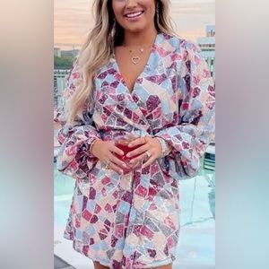 Buddy Love Sequin Wrap Dress